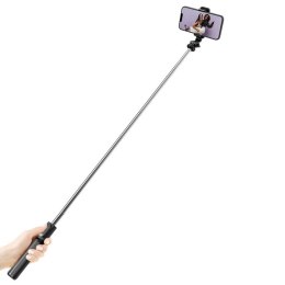 Crong SelfieGo Lite - Kompaktowy selfie stick Bluetooth tripod (czarny)