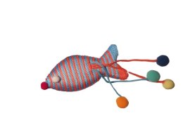 POP PETS Zabawka dla kota, pleciona rybka, 14cm [50041]