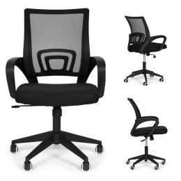 Fotel obrotowy krzesło biurowe wyprofilowane czarne ModernHome