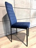 Krzesła tapicerowane zestaw 4 VALVA LINE VELVET BLUE