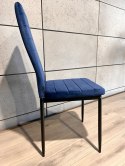 Krzesła tapicerowane zestaw 4 VALVA LINE VELVET BLUE